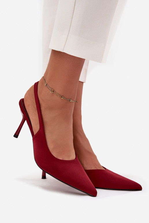 augstpapēžu kurpes Z Odkrytymi Piętami bordo krāsas Lenira