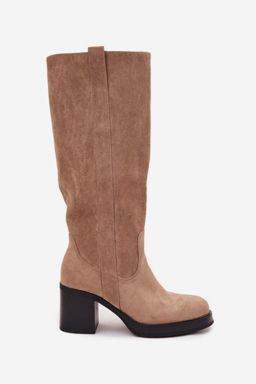 Sieviešu garie zābaki Uz masīva pola smilšu krāsas Sanelle