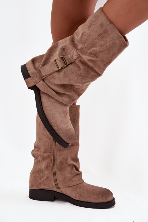 sieviešu garie zābakiINyIniniętą CholeInką Teļa vidus ar sprādzēm Haki krāsas Minelle