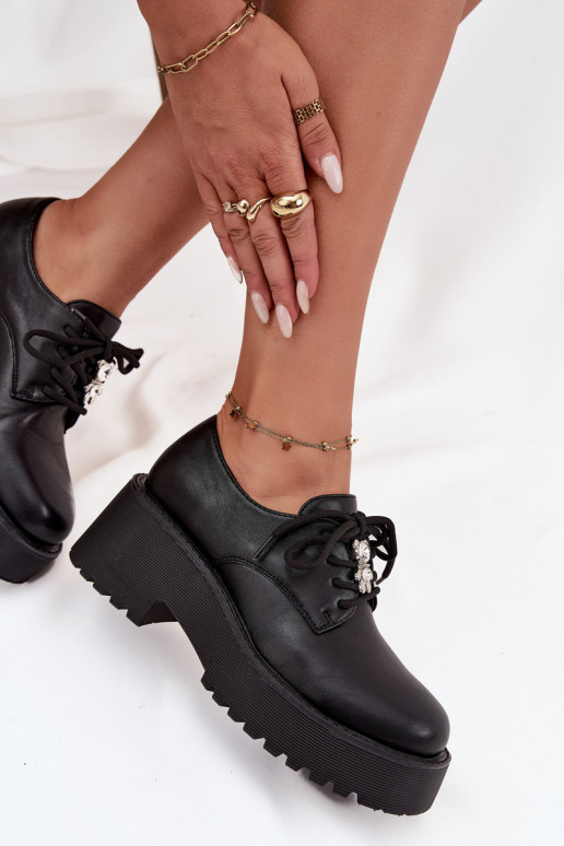 apavi SieviešuPrzypinką Eko Āda melnas krāsas Laurea