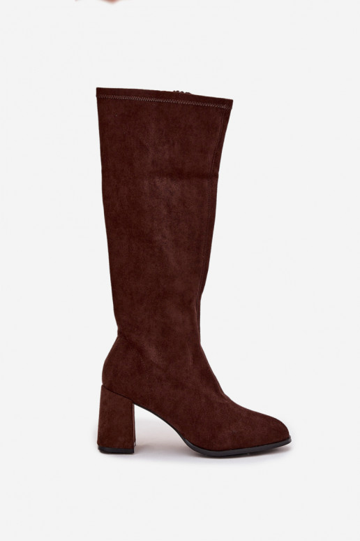 sieviešu garie zābaki ar papēdiEko zamšādau CzekoladoIne Yelisse