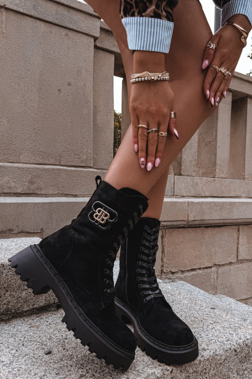 Sieviešu puszābaki INokrery Sieviešu Ar greznu Elements siltināti melnas krāsas Kalindra