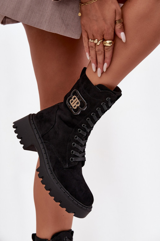 Sieviešu puszābaki INokrery Sieviešu Ar greznu Elements siltināti melnas krāsas Kalindra