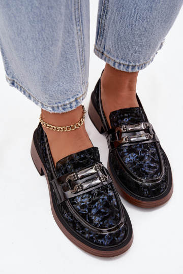   Zamšādas mokasīni   Detalem D&A MR52-178 Melns