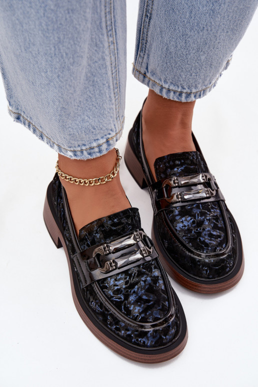   Zamšādas mokasīni   Detalem D&A MR52-178 Melns