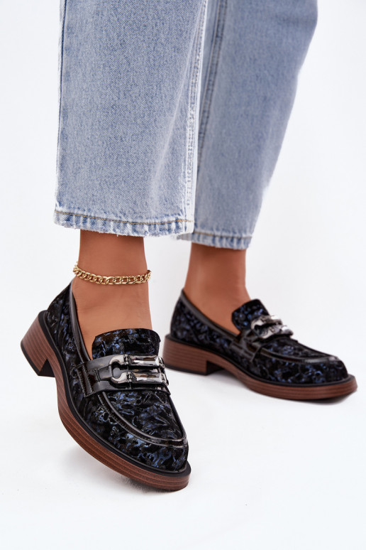   Zamšādas mokasīni   Detalem D&A MR52-178 Melns