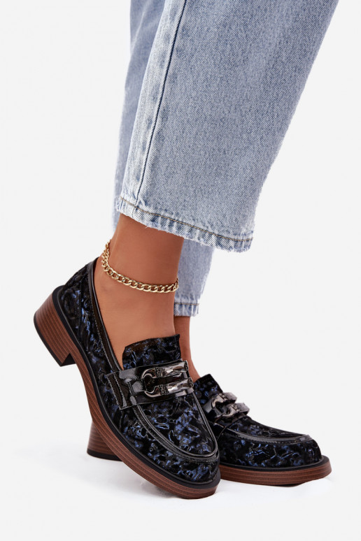   Zamšādas mokasīni   Detalem D&A MR52-178 Melns