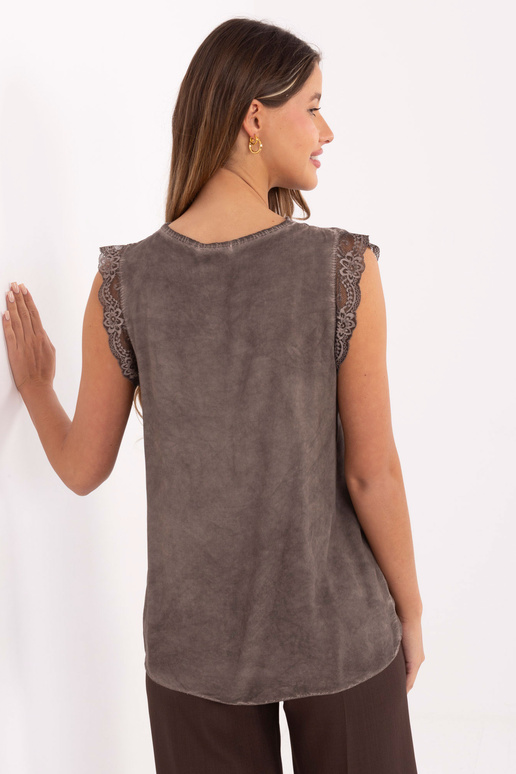 Tumši smilškrāsas blūze