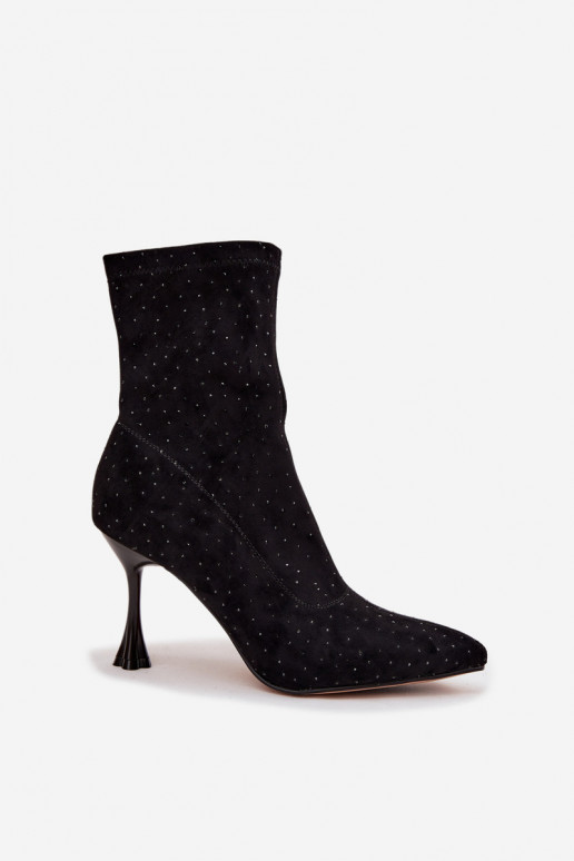 Dekorētas Sieviešu puszābaki ar papēdi D&A JC52-882 Melns Dekorētas Sieviešu puszābaki ar papēdi D&A JC52-882 Melns