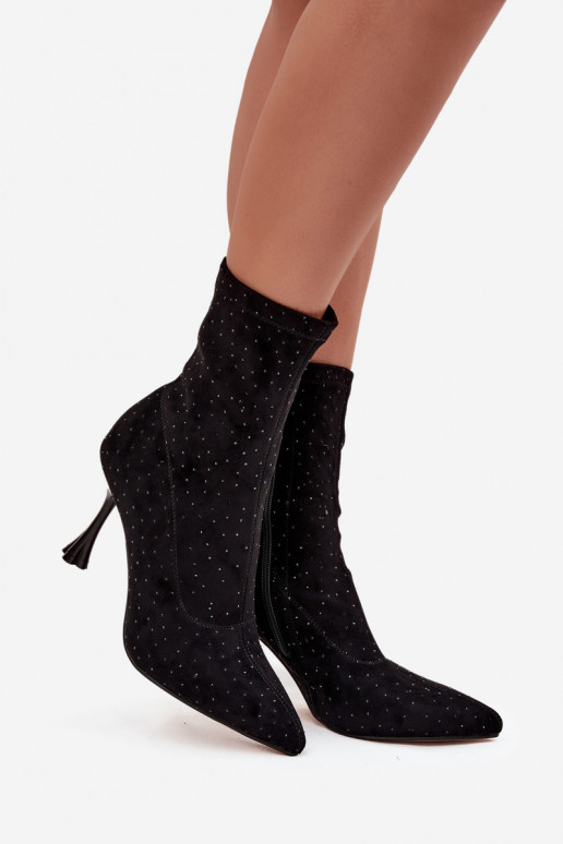 Dekorētas Sieviešu puszābaki ar papēdi D&A JC52-882 Melns Dekorētas Sieviešu puszābaki ar papēdi D&A JC52-882 Melns