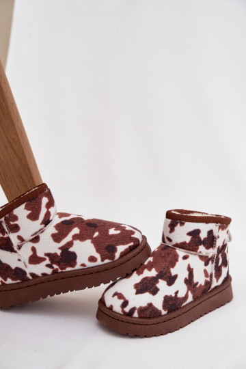 sniega apavi Bērnu apavi  siltināti ar kažokāduŁaty Baltas-brūnas krāsas Mireya 2