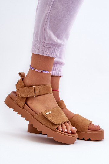  Zamšādas basenes ar platformu Big Star NN274705 brūnas krāsas 2