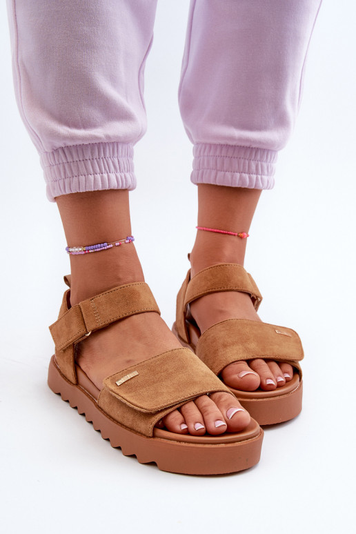 Zamšādas basenes ar platformu Big Star NN274705 brūnas krāsas  Zamšādas basenes ar platformu Big Star NN274705 brūnas krāsas