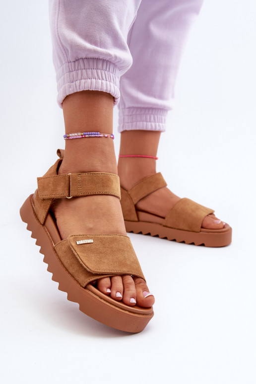 Zamšādas basenes ar platformu Big Star NN274705 brūnas krāsas  Zamšādas basenes ar platformu Big Star NN274705 brūnas krāsas