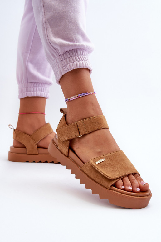 Zamšādas basenes ar platformu Big Star NN274705 brūnas krāsas  Zamšādas basenes ar platformu Big Star NN274705 brūnas krāsas