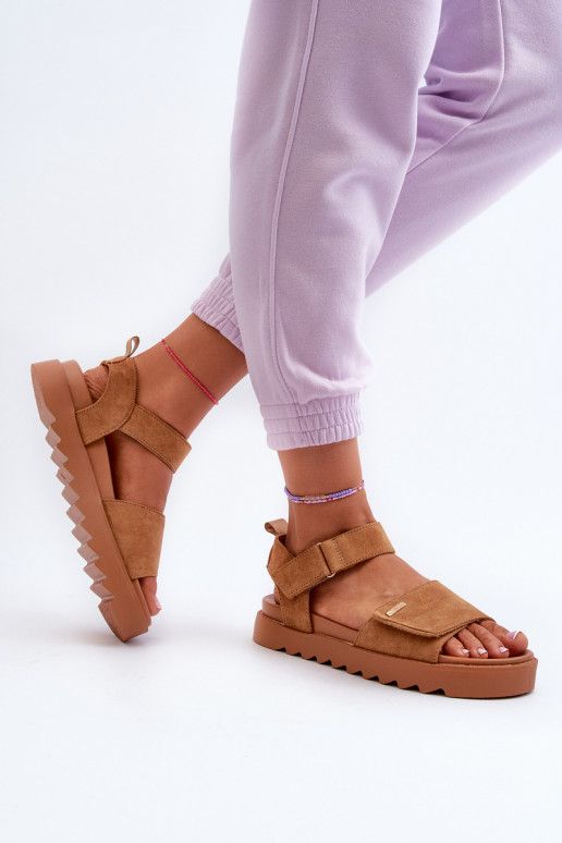 Zamšādas basenes ar platformu Big Star NN274705 brūnas krāsas  Zamšādas basenes ar platformu Big Star NN274705 brūnas krāsas