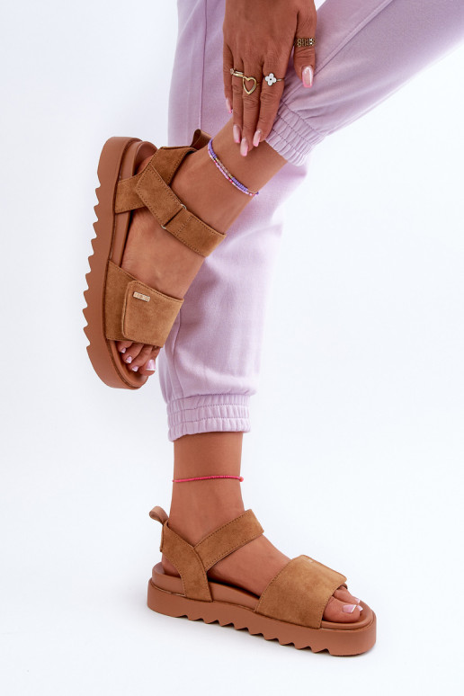 Zamšādas basenes ar platformu Big Star NN274705 brūnas krāsas  Zamšādas basenes ar platformu Big Star NN274705 brūnas krāsas