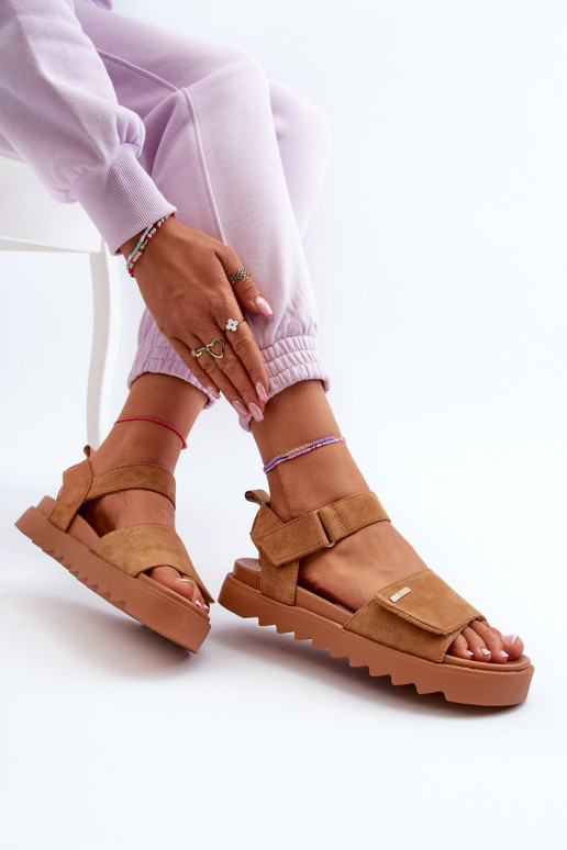 Zamšādas basenes ar platformu Big Star NN274705 brūnas krāsas  Zamšādas basenes ar platformu Big Star NN274705 brūnas krāsas