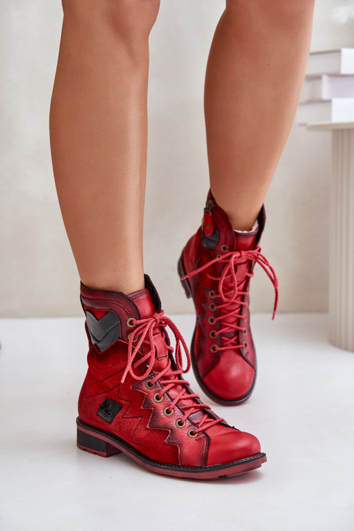 siltināti Sieviešu puszābaki ar platiem papēžiem  06106-08 sarkanas krāsas   siltināti Sieviešu puszābaki ar platiem papēžiem  06106-08 sarkanas krāsas