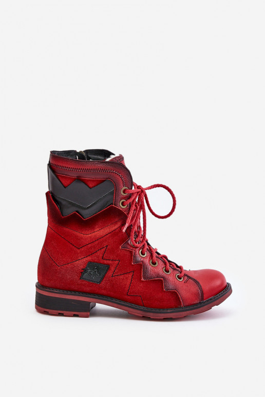 siltināti Sieviešu puszābaki ar platiem papēžiem  06106-08 sarkanas krāsas   siltināti Sieviešu puszābaki ar platiem papēžiem  06106-08 sarkanas krāsas