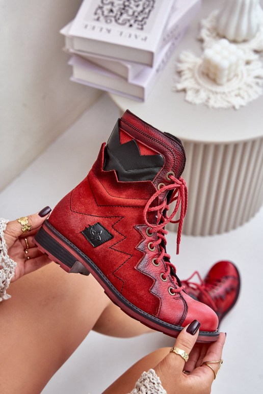 siltināti Sieviešu puszābaki ar platiem papēžiem  06106-08 sarkanas krāsas   siltināti Sieviešu puszābaki ar platiem papēžiem  06106-08 sarkanas krāsas