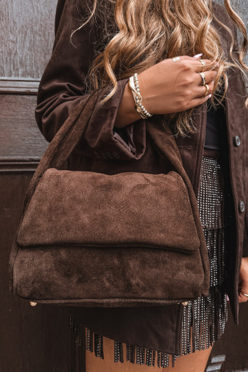 Skórzana Zamszowa Soma Czekoladowa Monelle