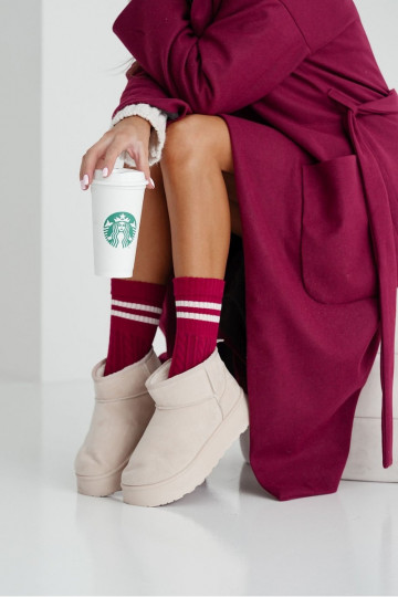 Zeķes  Warkocz Ar svītrām bordo krāsas