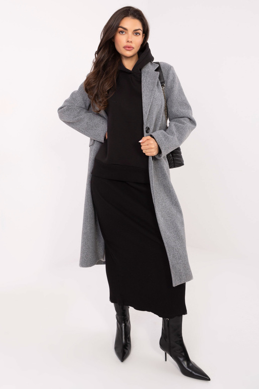 Zils džemperis ar rāvējslēdzēju, melns