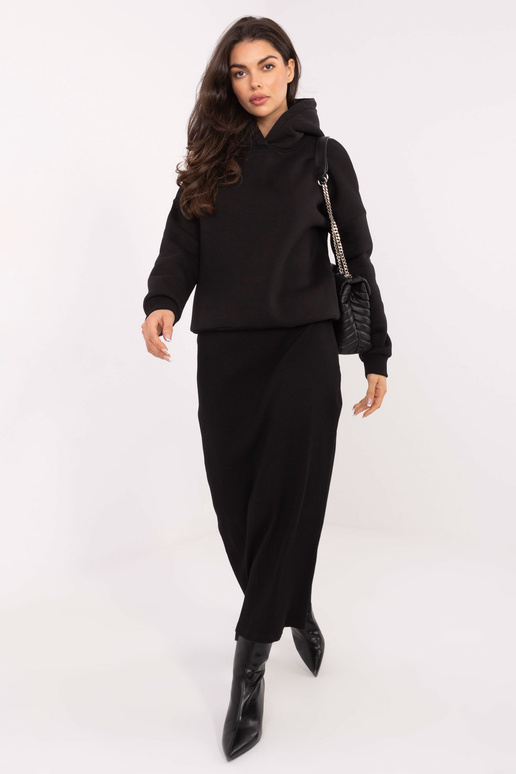 Zils džemperis ar rāvējslēdzēju, melns