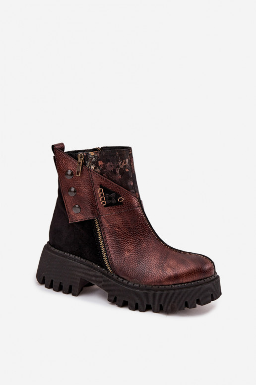 siltināti Sieviešu puszābaki ar platformu   06140-02 brūnas krāsas   siltināti Sieviešu puszābaki ar platformu   06140-02 brūnas krāsas