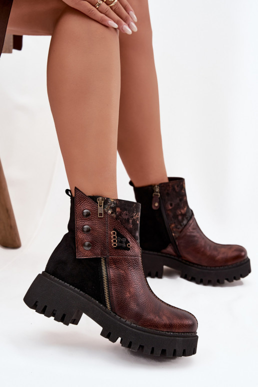 siltināti Sieviešu puszābaki ar platformu   06140-02 brūnas krāsas   siltināti Sieviešu puszābaki ar platformu   06140-02 brūnas krāsas