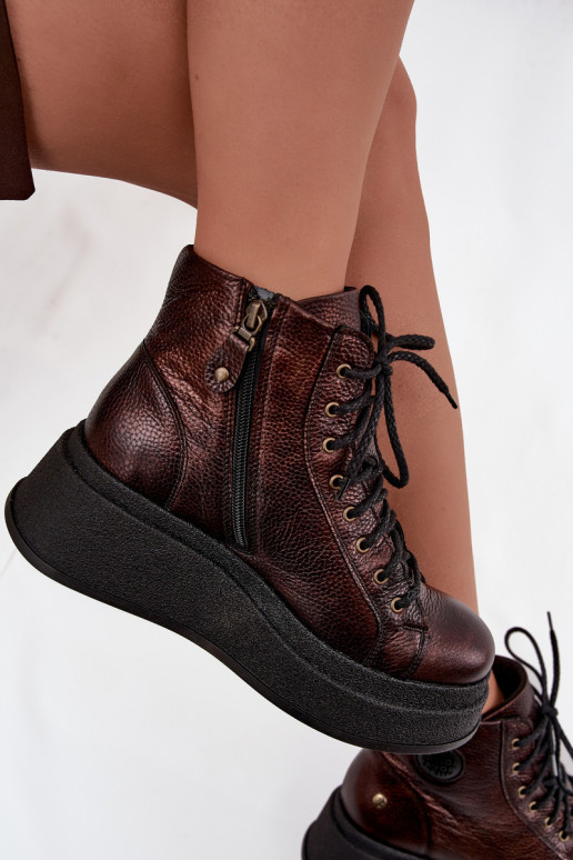 sieviešu zābaki ar platformu  06309-32  Brąz sieviešu zābaki ar platformu  06309-32  Brąz