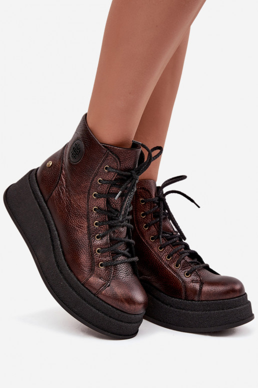 sieviešu zābaki ar platformu  06309-32  Brąz sieviešu zābaki ar platformu  06309-32  Brąz