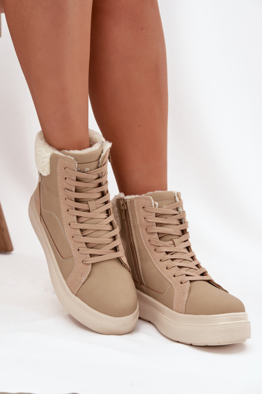 ziemas apavi  ar siltinājumu Lee Cooper LCJ-25-01-3736 smilšu krāsas ziemas apavi  ar siltinājumu Lee Cooper LCJ-25-01-3736 smilšu krāsas