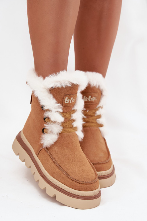 sniega apavi  Z Naturalnego Zamszu Lee Cooper LCJ-25-01-3738 Camel