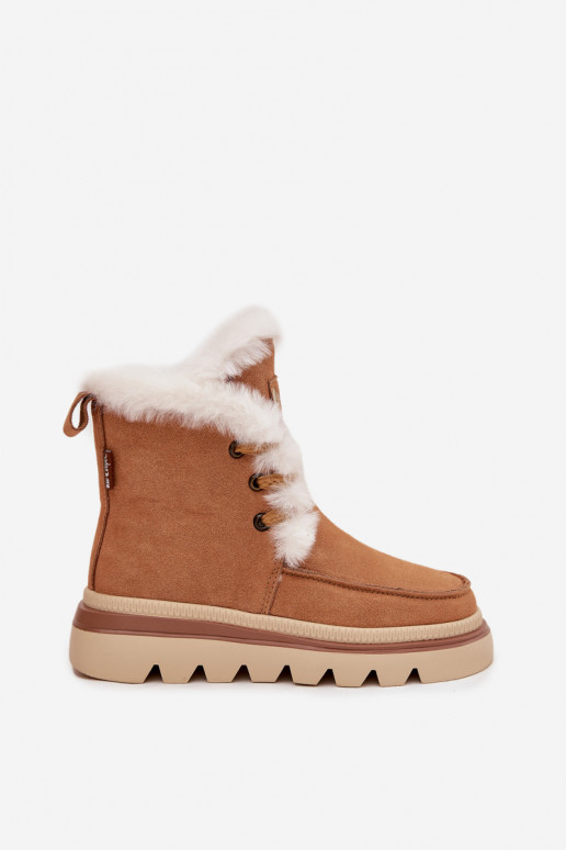 sniega apavi  Z Naturalnego Zamszu Lee Cooper LCJ-25-01-3738 Camel