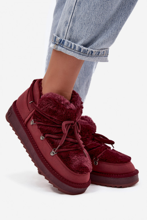 sniega apavi ar platformu ar kažokādu D.Franklin DFSH370011 bordo krāsas  sniega apavi ar platformu ar kažokādu D.Franklin DFSH370011 bordo krāsas