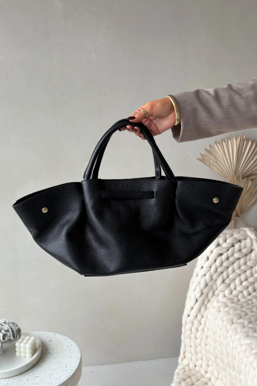 Soma Z Naturalnej Skóry Melnas krāsas Fiorenza