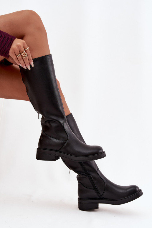 Sieviešu garie zābaki  A7164-01 Melns   Sieviešu garie zābaki  A7164-01 Melns