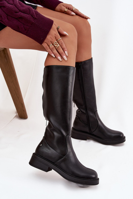 Sieviešu garie zābaki  A7164-01 Melns   Sieviešu garie zābaki  A7164-01 Melns