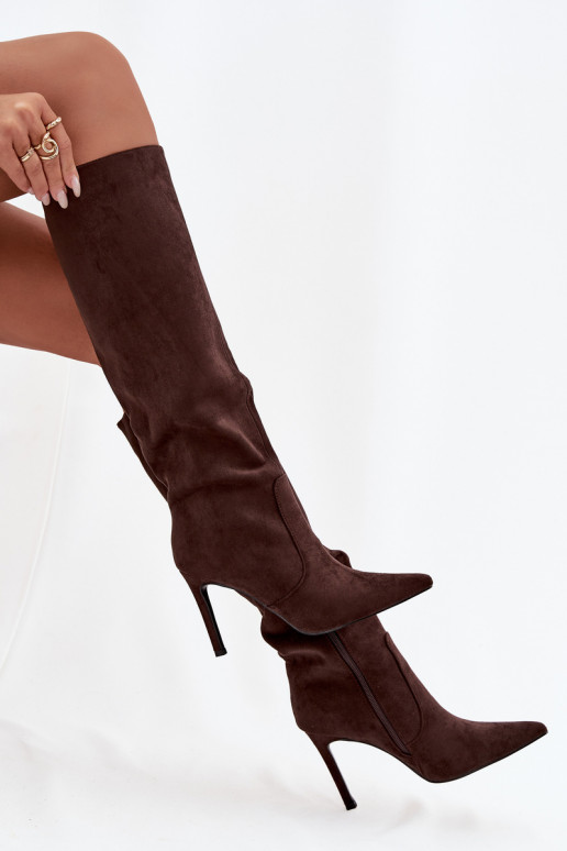 siltināti sieviešu garie zābaki ar papēdi Z u Czekoladowe Rosavine siltināti sieviešu garie zābaki ar papēdi Z u Czekoladowe Rosavine