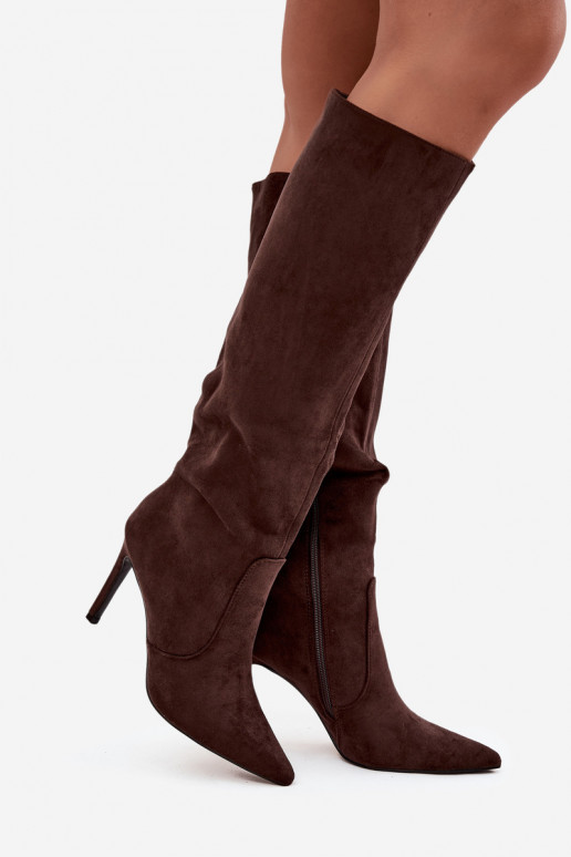 siltināti sieviešu garie zābaki ar papēdi Z u Czekoladowe Rosavine siltināti sieviešu garie zābaki ar papēdi Z u Czekoladowe Rosavine