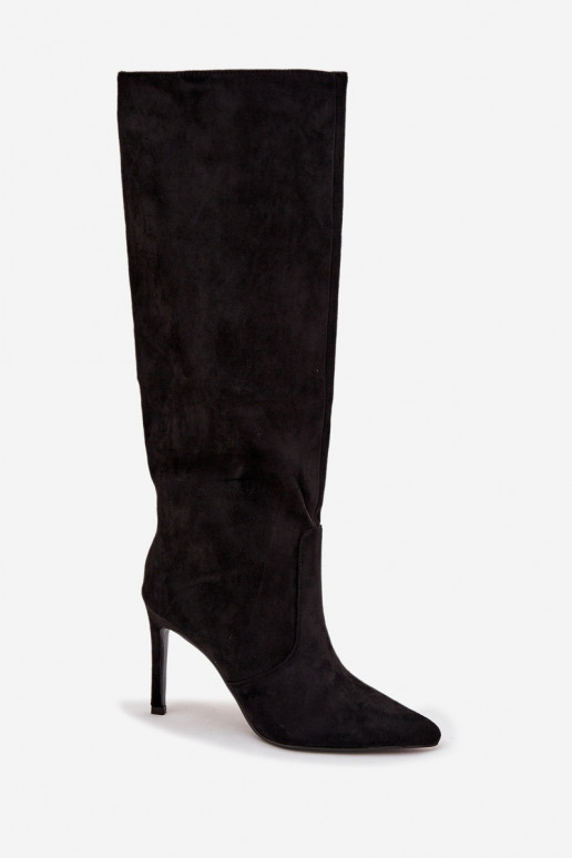 siltināti sieviešu garie zābaki ar papēdi Z u Melns Rosavine siltināti sieviešu garie zābaki ar papēdi Z u Melns Rosavine