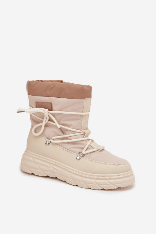 Sieviešu Lee Cooper LCJ-25-44-3931 smilšu krāsas sniega apavi ar zābaku