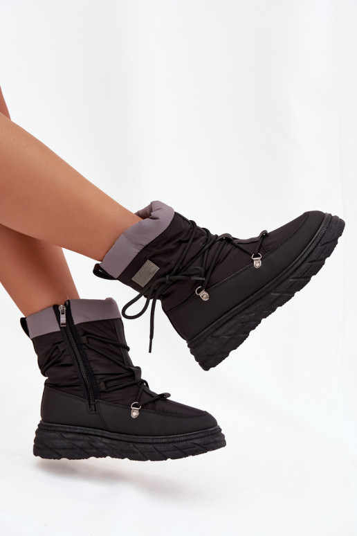 Sieviešu Lee Cooper LCJ-25-44-3930 melnas krāsas sniega apavi ar zābaku