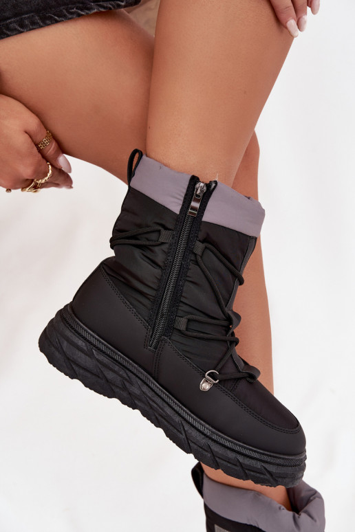 Sieviešu Lee Cooper LCJ-25-44-3930 melnas krāsas sniega apavi ar zābaku