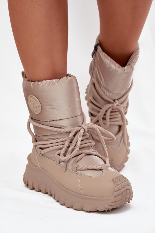 sniega apavi ar platformu Lee Cooper LCJ-25-12-3663 smilšu krāsas-Zelta krāsas   sniega apavi ar platformu Lee Cooper LCJ-25-12-3663 smilšu krāsas-Zelta krāsas