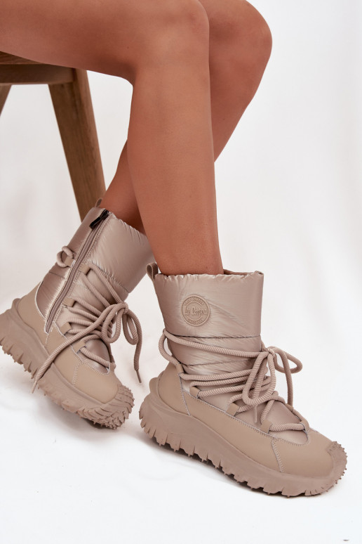 sniega apavi ar platformu Lee Cooper LCJ-25-12-3663 smilšu krāsas-Zelta krāsas   sniega apavi ar platformu Lee Cooper LCJ-25-12-3663 smilšu krāsas-Zelta krāsas