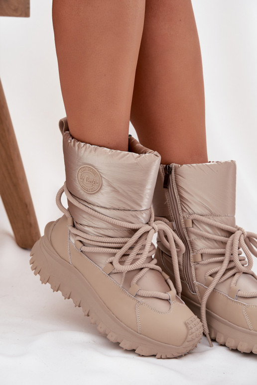 sniega apavi ar platformu Lee Cooper LCJ-25-12-3663 smilšu krāsas-Zelta krāsas   sniega apavi ar platformu Lee Cooper LCJ-25-12-3663 smilšu krāsas-Zelta krāsas