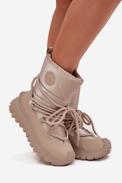 sniega apavi ar platformu Lee Cooper LCJ-25-12-3663 smilšu krāsas-Zelta krāsas   sniega apavi ar platformu Lee Cooper LCJ-25-12-3663 smilšu krāsas-Zelta krāsas